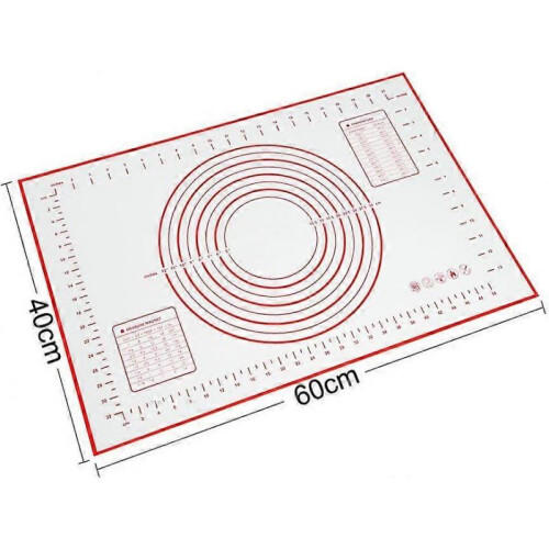 Silicone Baking Mat Non-Stick Dough Mat (60 x 40 cm red) Irisfr 1