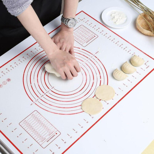 Silicone Baking Mat Non-Stick Dough Mat (60 x 40 cm red) Irisfr 2