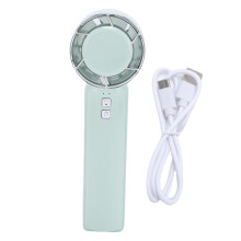 (Green) Tragbarer Handventilator 5 Stufen USB wiederaufladbar Weiß