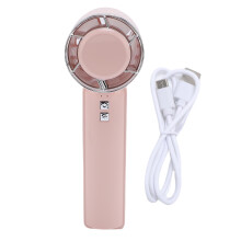 (Pink) Tragbarer Handventilator 5 Stufen USB wiederaufladbar Weiß