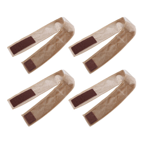 (Beige) 4x Haarband aus Samt, rutschfest, elastisch, hellbraun 2
