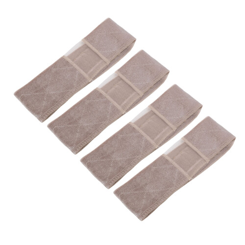 (Light Brown) 4x Haarband aus Samt, rutschfest, elastisch, hellbraun 2