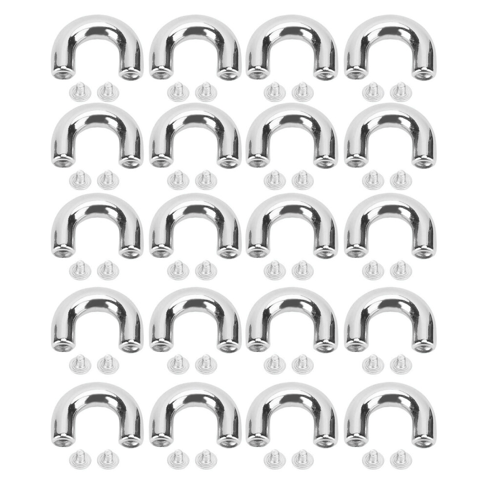 (Silver) 20 Set U Shaped Arch Bridge Buckles Zinc Alloy Silver For Bags 448787334121