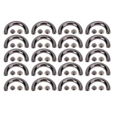 (Black) 20 Chiuse U Arcata Borse Vite Argento 19.5x14mm