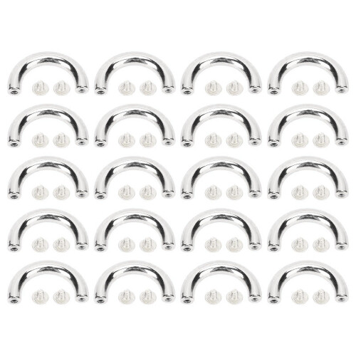 (Silver) 20 Chiuse U Arcata Borse Vite Argento 19.5x14mm