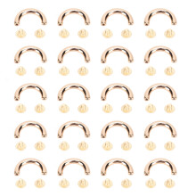 (Gold) 20 U-Ring 19.5x14mm 5.5mm Vite Argento