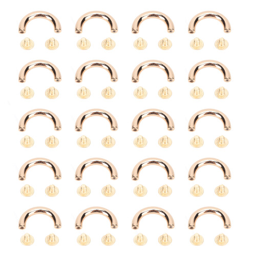 (Gold) 20 U-Ring 19.5x14mm 5.5mm Vite Argento