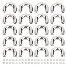 (Silver) 20 Sets D Ring Buckle Zinc Alloy Gold Arch Bridge with Screws