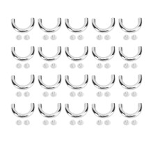 (Silver) 20x D-Ring Schnallen Zink Eisen galvanisch versilbert
