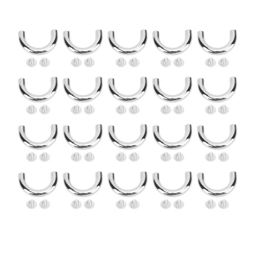 (Silver) 20x D-Ring Schnallen Zink Eisen galvanisch versilbert