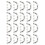(Silver) 20 Chiuse U Arcata Borse Vite Argento 19.5x14mm 4