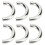 (Silver) 20 U-Ring 19.5x14mm 5.5mm Vite Argento 3