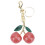 (Pink) Glitter Cherry Keychain Bag Pendant 1