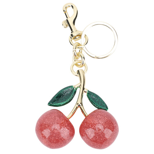(Pink) Glitter Cherry Keychain Bag Pendant