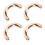 (Gold) 20 U-Ring 19.5x14mm 5.5mm Vite Argento 4