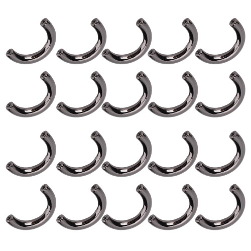 (Black) 20 Chiuse U Arcata Borse Vite Argento 19.5x14mm 2