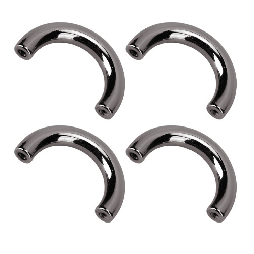 (Silver Black) 20 U-Ring 19.5x14mm 5.5mm Vite Argento 2