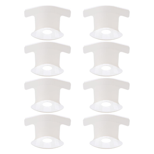 (White) 8x Beddanklemmen Grijs