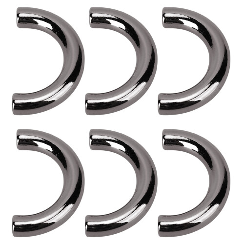 (Silver Black) 20 U-Ring 19.5x14mm 5.5mm Vite Argento 1