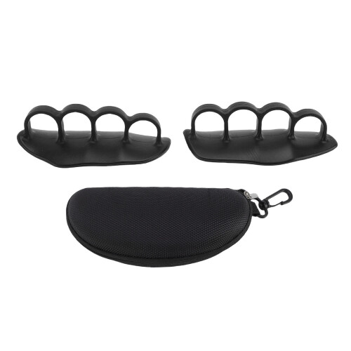 (Black) 1 Pair Workout Grips for Barbell Dumbbell Black