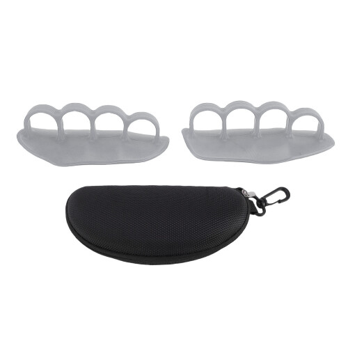 (Gray) 1 Pair Workout Grips for Barbell Dumbbell Black