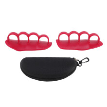 (Red) 1 Pair Workout Grips for Barbell Dumbbell Black
