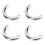 (Silver) 20 U-Ring 19.5x14mm 5.5mm Vite Argento 2