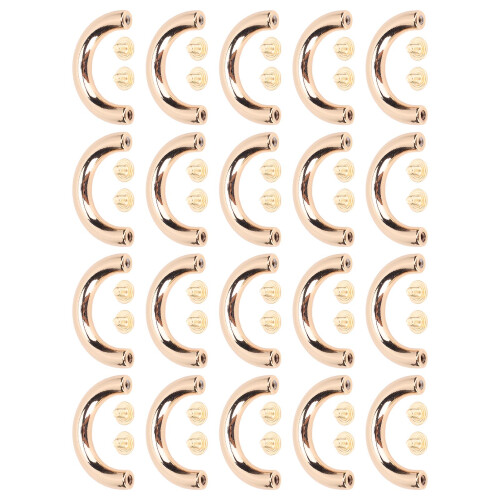 (Gold) 20 Chiuse U Arcata Borse Vite Argento 19.5x14mm 1