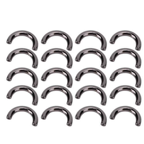 (Black) 20 Chiuse U Arcata Borse Vite Argento 19.5x14mm 1