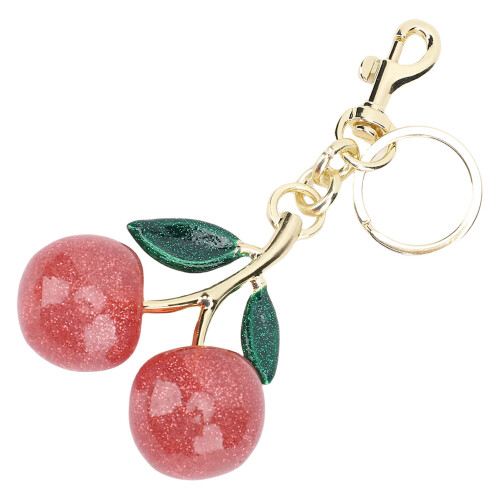 (Pink) Glitter Cherry Keychain Bag Pendant 2