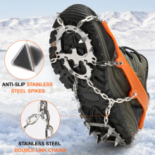 18 Spikes Traction Cleats Anti-slip Ice Snow Grips with Pouch