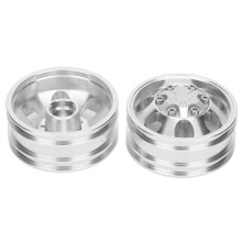 (Front Wheels Rims) RC Trailer Front Rear Wheels Rims Hubs 7 Spokes for Tamiya 1/14