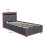 Comfy Living (3ft Single, Light Grey) Modern Fabric Ottoman Gas Lift Bed Frame With LED 3