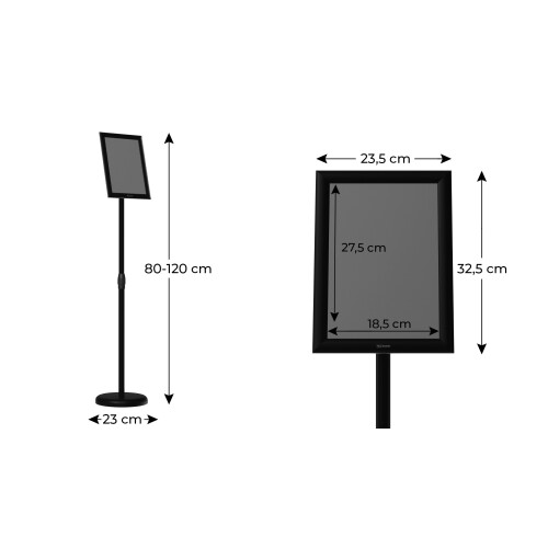A4 Snap Frame Information Stand with Black Aluminium Frame 1