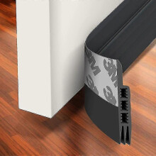 (Black) Door Draft Stopper Under Door Draft Blocker Insulator Door Sweep Weather Stripping Noise Stopper Strong Adhesive