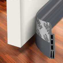 (Gray) Door Draft Stopper Under Door Draft Blocker Insulator Door Sweep Weather Stripping Noise Stopper Strong Adhesive
