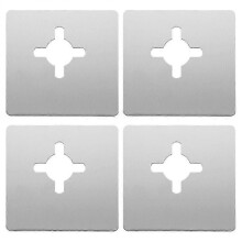 (10.50X10.00X0.10CM, Silver) 4pcs Door Hole Cover Plates Stainless Steel Door Strike Plates Door Knob Reinforcement Plates