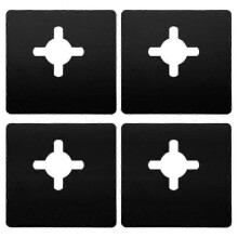 (10.50X10.00X0.10CM, Black) 4pcs Door Hole Cover Plates Stainless Steel Door Strike Plates Door Knob Reinforcement Plates