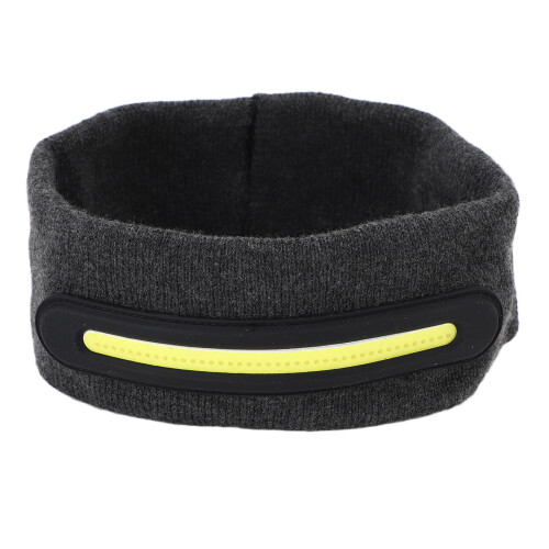 (Dark Gray) Rechargeable LED Headband Sweat Absorption Night Run