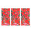 3pz Bandana Collo Stampata Fiore Rosso Antisole 1