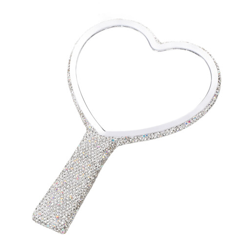 Handspiegel mit Strass, Herzform, HD-Glas 1