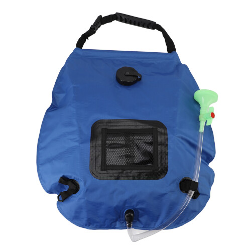(Blue) Solar-Duschbeutel 20L Camping mit Ein/Aus-Kopf Blau 2