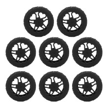 (Black) 8x Black Wear-Resistant Silicone Wheel Covers 5-6cm