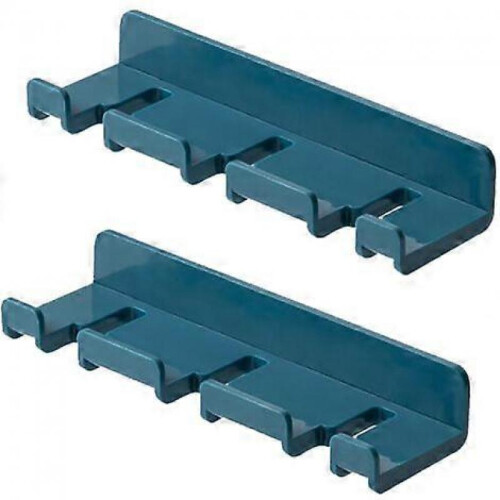 Wall Storage Sticky Hooks, Non-Perforated Hooks for Bathroom and Kitchen Paste, Bathroom Toothbrush Holder (Blue)