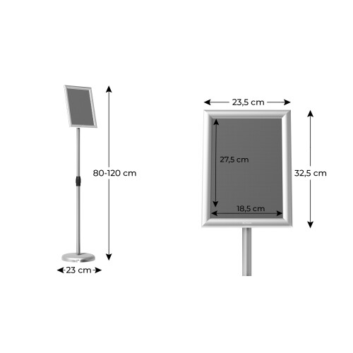 A4 Snap Frame Information Stand with Aluminium Frame 1
