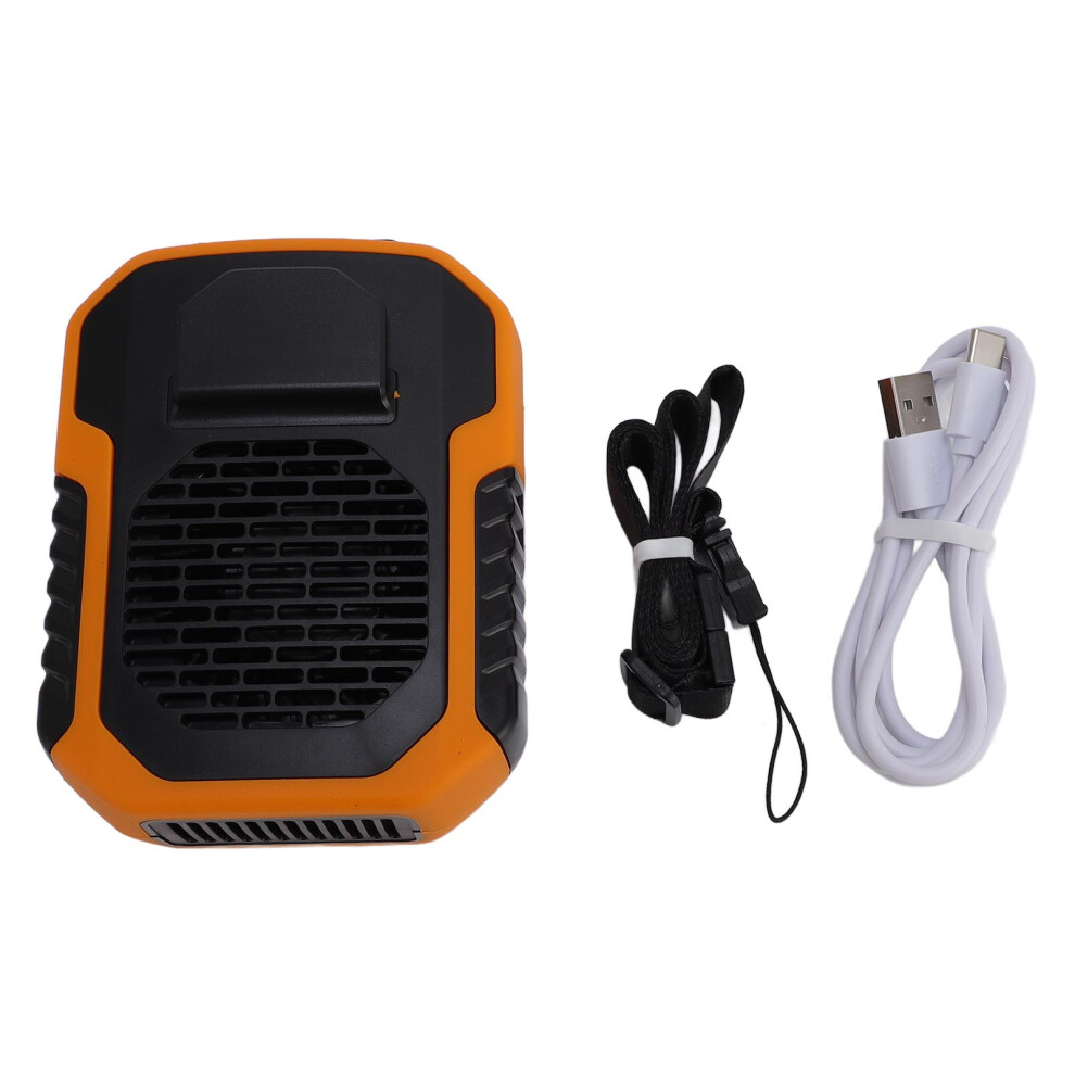 (Orange) Waist Fan Usb Rechargeable Bladeless Neck Fan Orange 448787337511