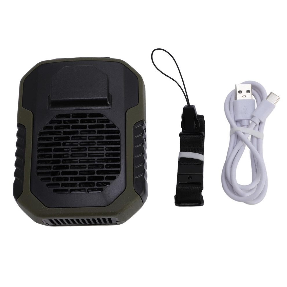 () Waist Fan Usb Rechargeable Bladeless Neck Fan Green/Orange 448787337696