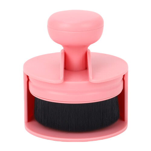 (Pink) Round Handle Flat Head Nail Dust Brush Soft Pink