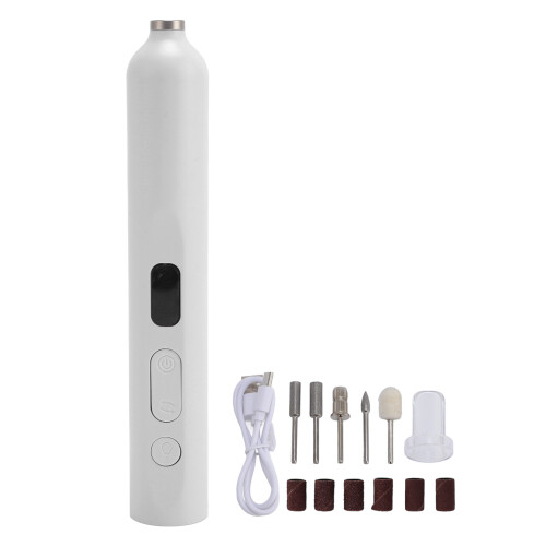 (White) 2-in-1 Elektrische Nageldrill & Lampe Tragbar