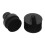 (Black) Round Handle Flat Head Nail Dust Brush Soft Pink 5